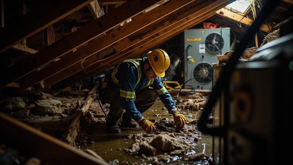 Attic Water Damage Cleanup in Detroit MI 48201