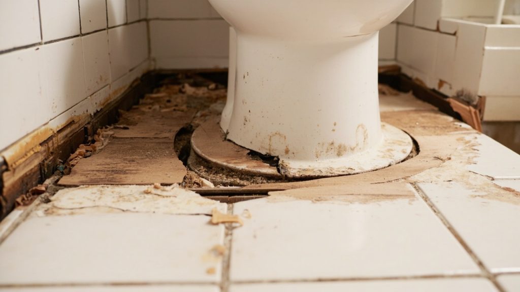 How a failing toilet wax ring is secretly rotting