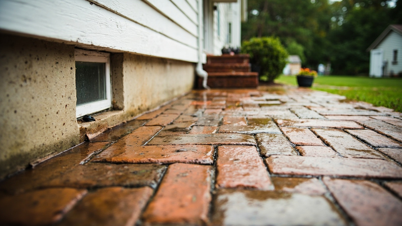 How your sloping brick paver patio is flooding you
