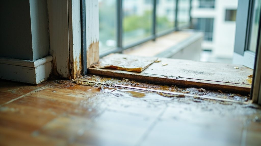 Managing balcony door threshold leaks in your down