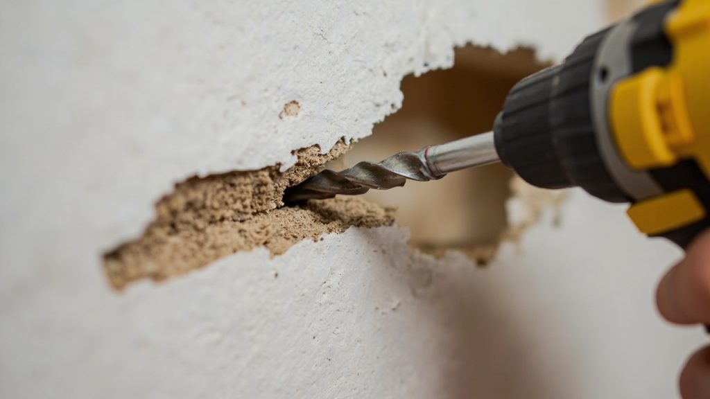 Preventing water damage when installing a wall mou
