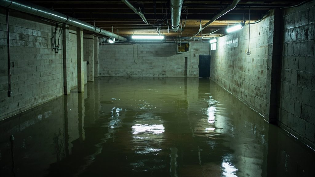 Professional cleanup for flooded basements in dear